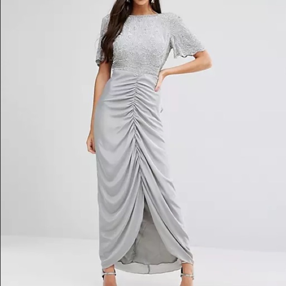 Virgos Lounge Keira Maxi Dress With Ruched Skirt